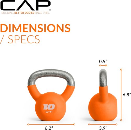 CAP Barbell Cast Iron Kettlebell - Durable Coated Design, Available in Multiple Weight Options