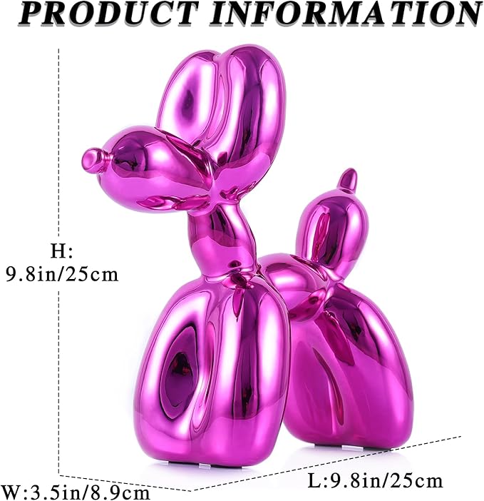 Red Balloon Dog Decor,Balloon Animal Decors, Room Shelf Decor Preppy,Cute Statue Home Decors, Bedroom Modern Sculpture Desk,Office Gold Decorations Small Figurines