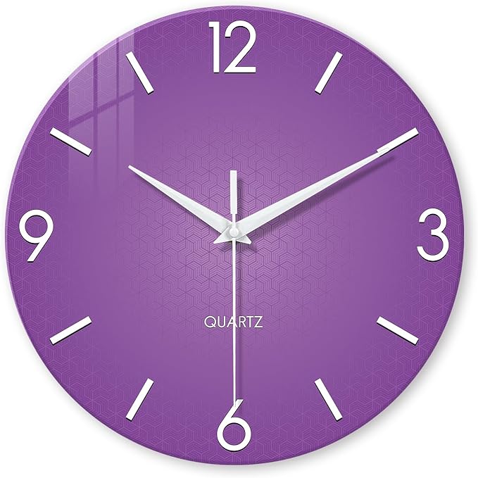 XFM Purple Wall Clock for Women Girls Bedroom 20 Inch Modern Simple Wall Clocks