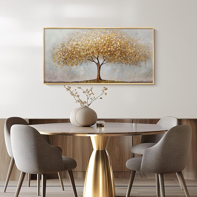Gold Framed Tree of Life Wall Art, Large Modern Canvas Prints Paintings Artwork