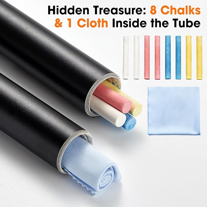 Chalkboard Wallpaper Peel and Stick, 17.5"x393.7" Blackboard Contact Paper Self