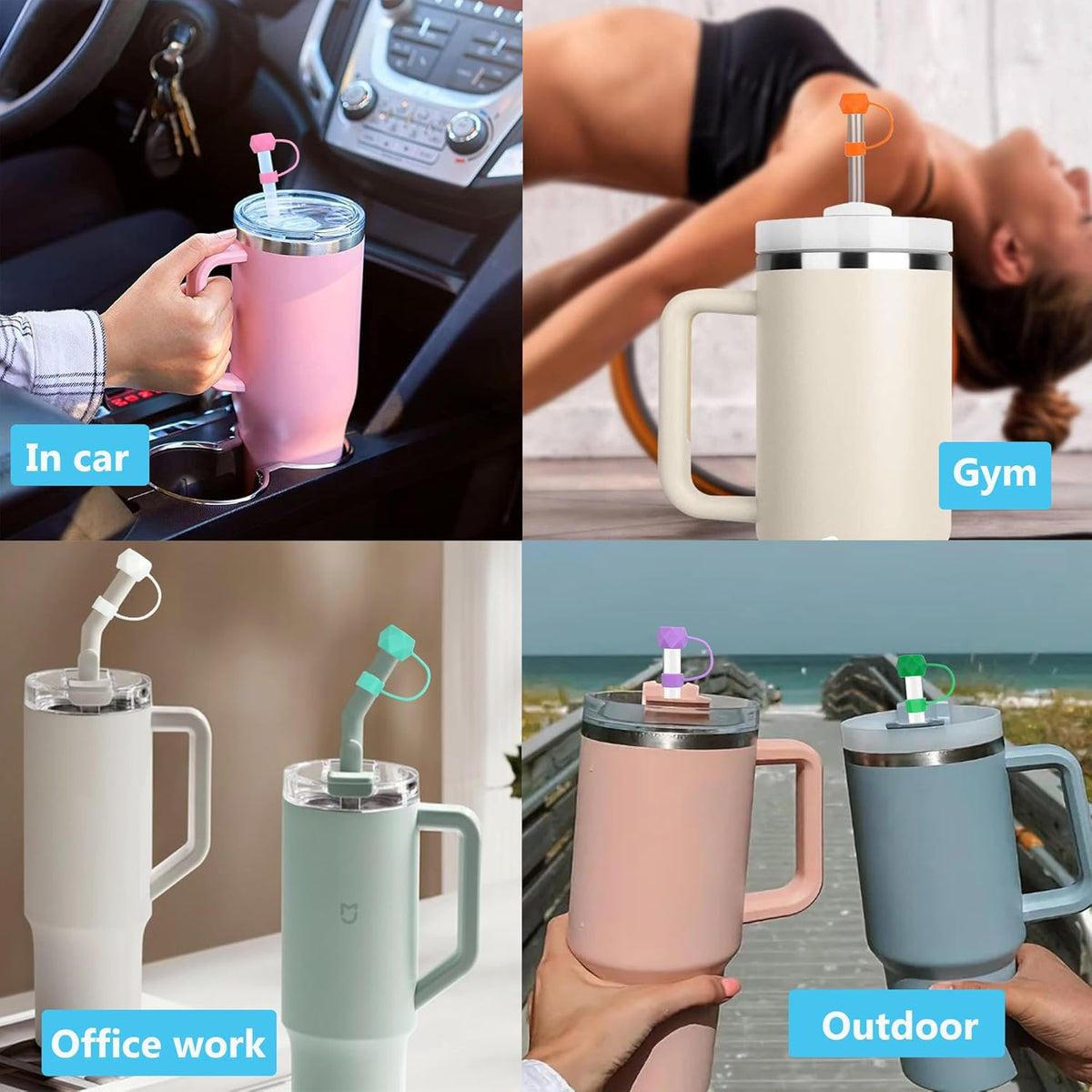Stanley 26 PCS Straw Covers - 10 MM Toppers for 30 & 40 Oz Tumblers | Essential Cup Accessories