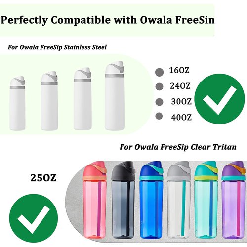 Replacement Lid for Owala FreeSip – Leak-Proof, One-Button Water Bottle Cap for 16oz, 24oz, 32oz, 40oz Bottles – Easy-to-Use, BPA-Free, Durable Replacement Accessory (White)