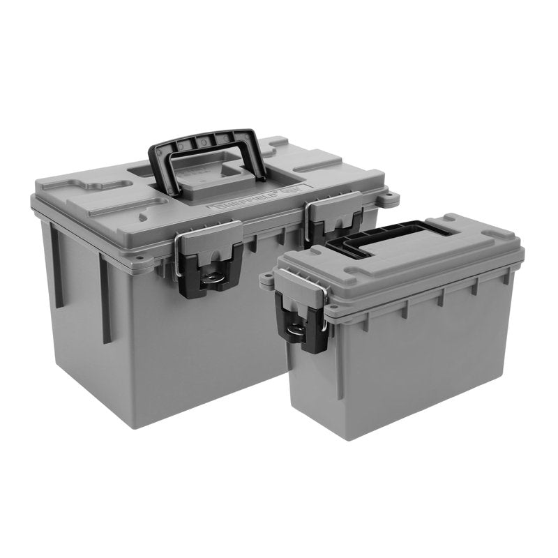 Sheffield 12755 Storage Bins With Lids, 2-Pack Stackable Storage Bins, Made in USA, Lockable and Water-Resistant Containers with Lids, Plastic Containers for Home, Classroom, and Dorm