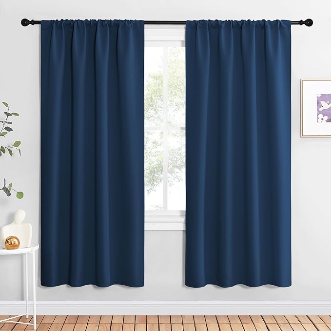 NICETOWN Blackout Curtains for Living Curtains, Moroccan Blue, 2 Panels
