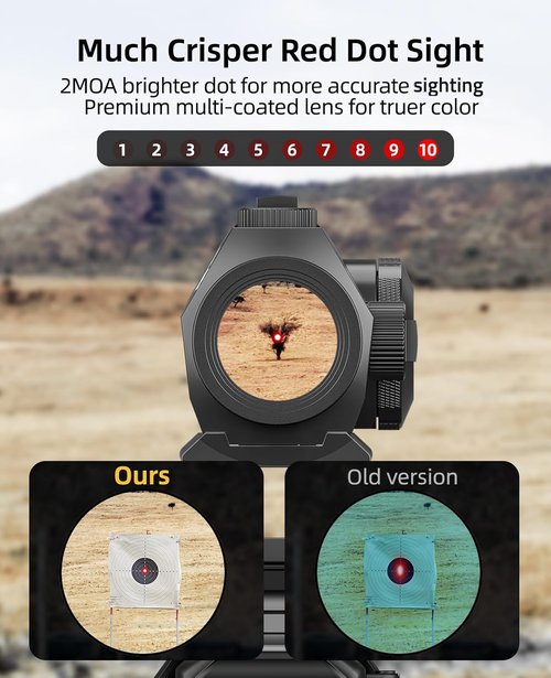 CVLIFE Red Dot Sight - Motion Awake 2 MOA Optics | IPX7 Waterproof, 50,000H Battery Life, 1x20mm Scope