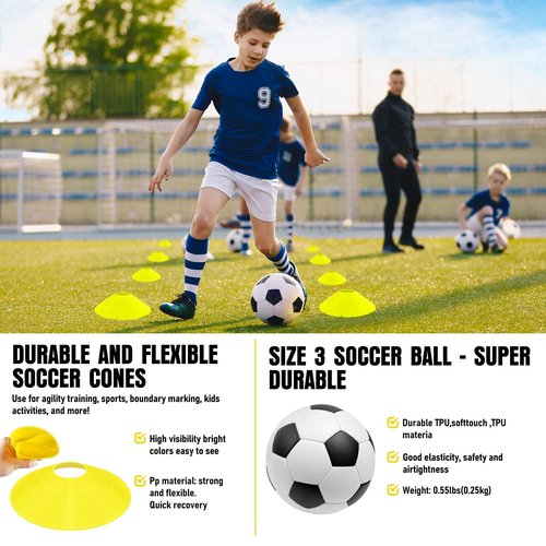 Soccer Goal, Kids Soccer Goals for Backyard Set, 2 Pack of 4x3 ft Portable Pop Up Soccer Net with Soccer Ball, Cones, Complete Training Equipment for Youth, Toddler Outdoor Sports Games