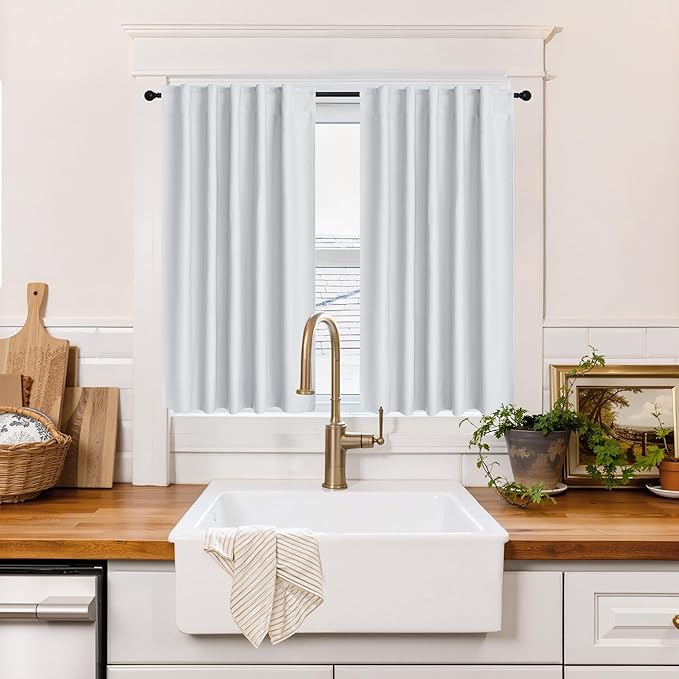 RYB HOME 100% Blackout Short Curtains