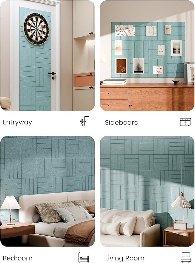 Bumusty Large Cork Board Alternative-48 x 36" Felt Bulletin Board Tiles
