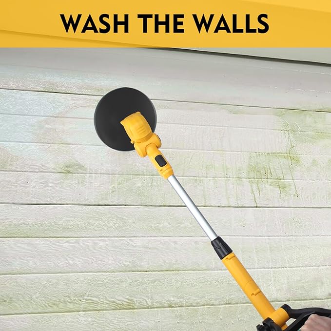 Cordless Power Scrubber Compatible with Dewalt 20V MAX Battery (Tool Only), Brushless Floor Cleaner with Extension Handle, 4 Brush Heads for Floor, Bathroom, Kitchen, Car Cleaning(No Battery)