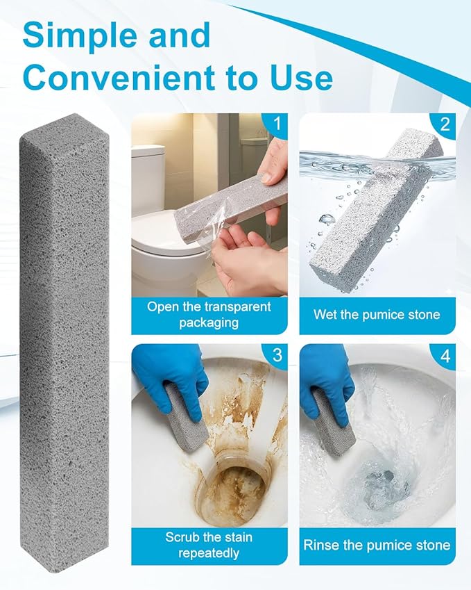 100 Pcs Pumice Stick for Toilet Cleaning, Pumice Stone for Cleaning Stove Grates, Oven, Bathroom, Grill, Kitchen, Sinks,Toilet Hard Water Stain Remover