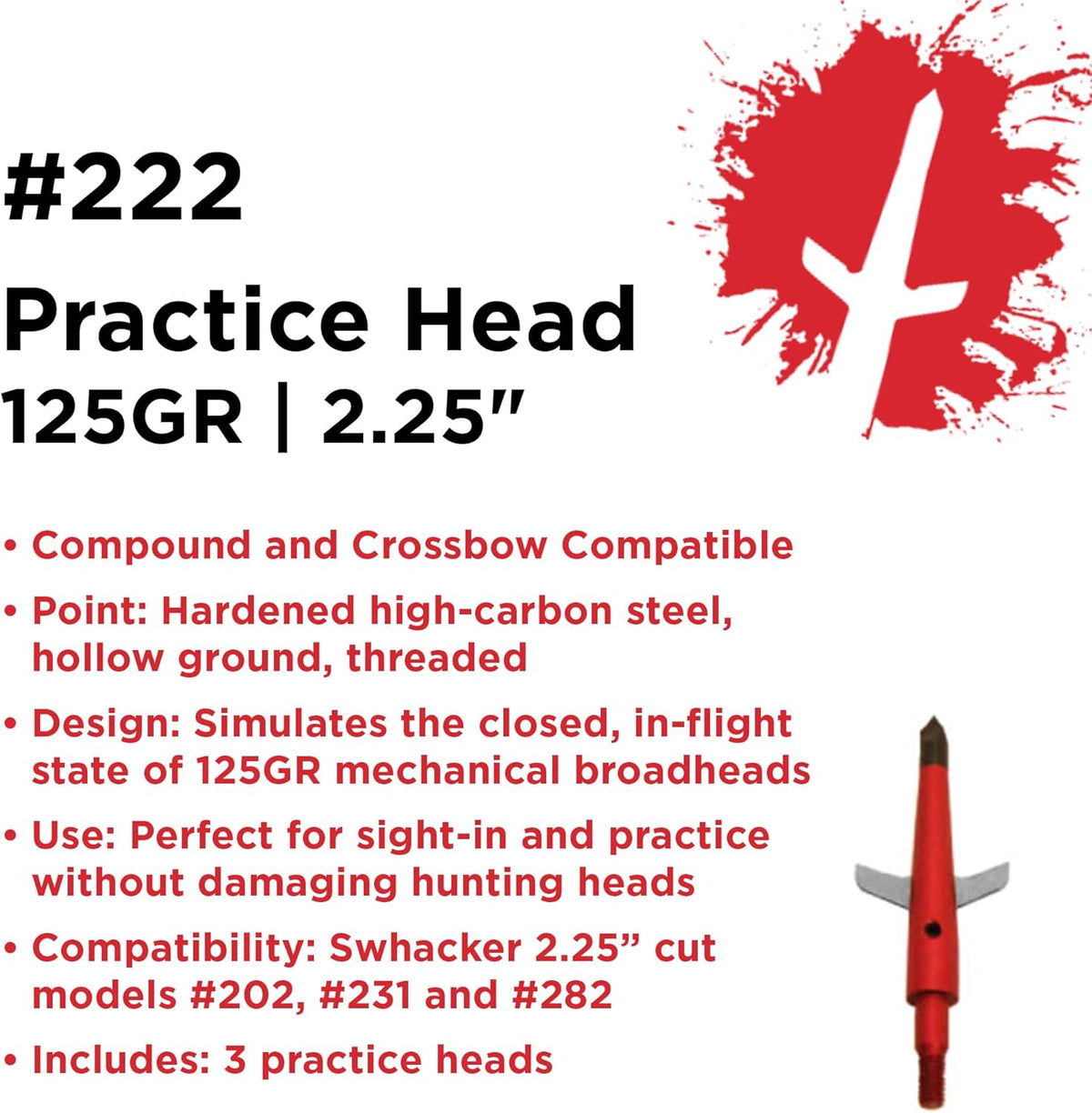 Swhacker Practice Heads - Pack of 3 | Realistic Archery Training Targets