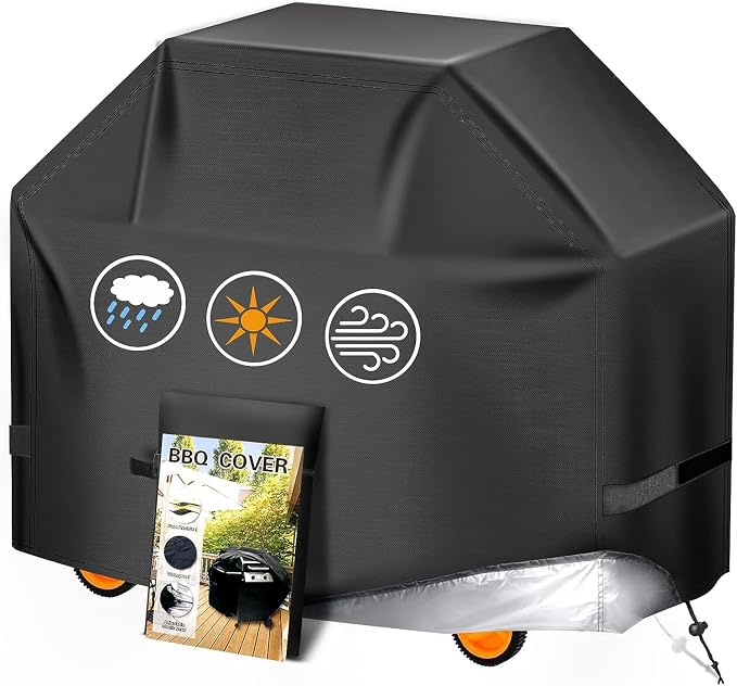 Aoretic Grill Cover, 44 inch BBQ Gas Grill Cover for Outdoor Grill, Charbroil Grill Cover Barbecue Waterproof, Anti-UV for Weber Char-Broil Monument, Dyna-glo Nexgrill Spun Polyester