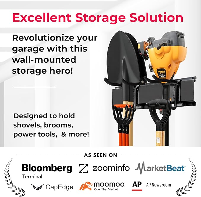 TIDYME Garage Wall Organizer | 48" Heavy-Duty Tool Storage Rack | Adjustable