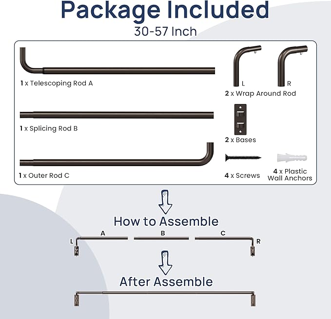 ENJOYBASICS Blackout Curtain rod