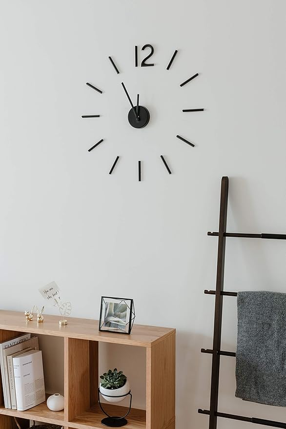 Umbra Blink Modern DIY 3D Wall Clock, Frameless Large Decorative Wall Clock