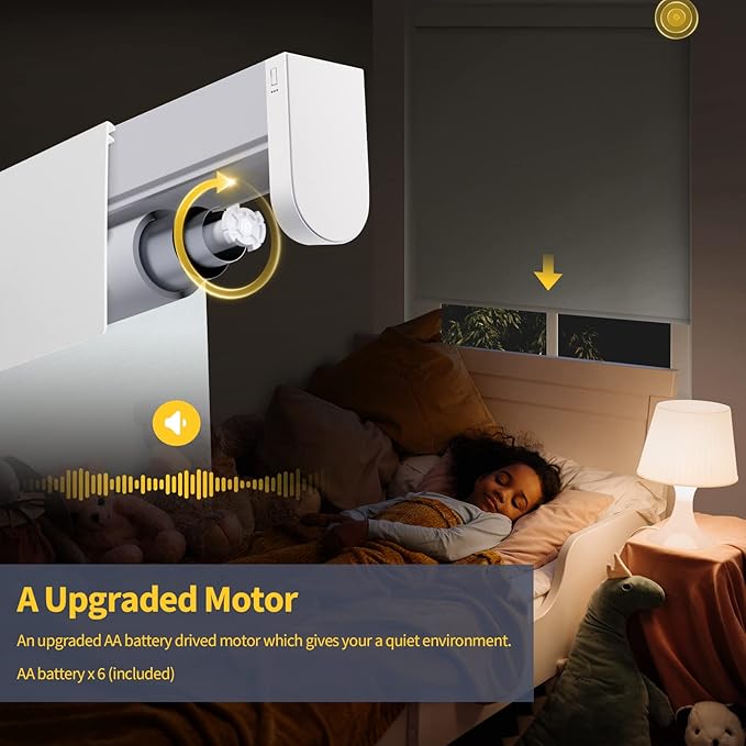 Motorized Blinds with Remote, Grasscloth Fabric Smart Blinds with Valance Cover