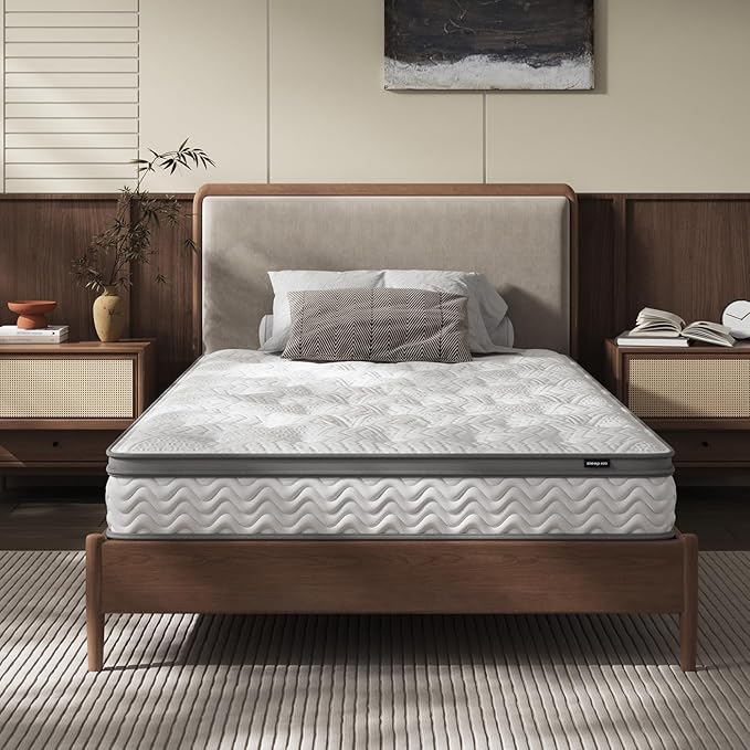 6 Inch Twin Mattress, Foam & Bonnell Springs Hybrid Mattresses, Fiberglass Free - No Odor - 365 Night Trial
