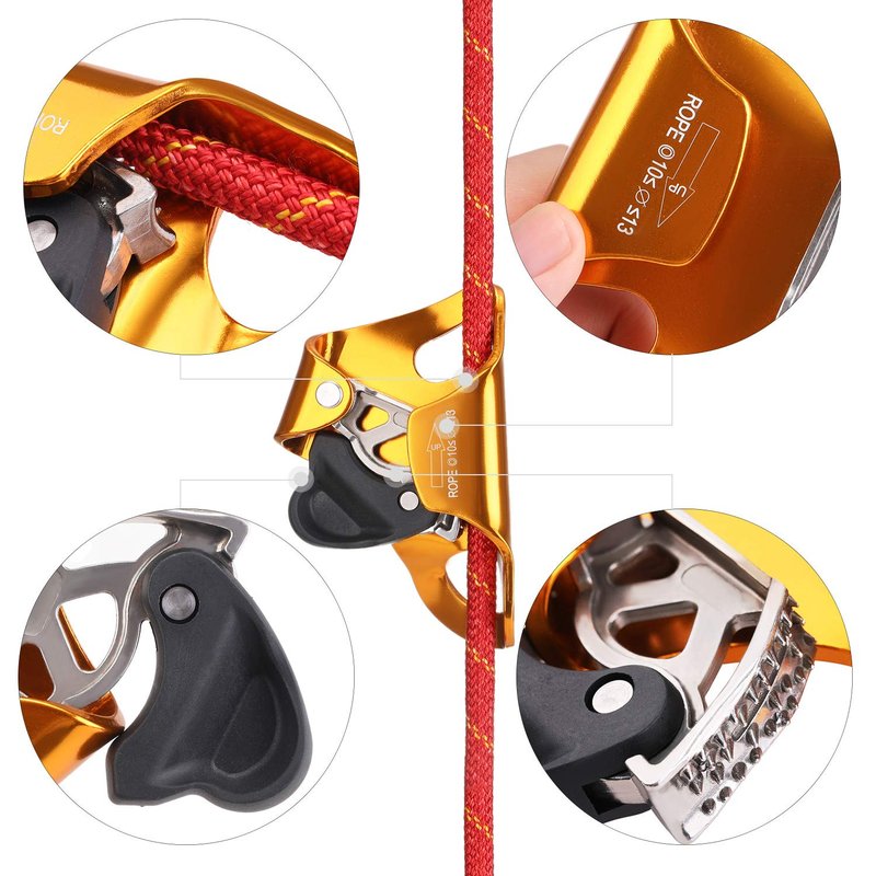 WILDKEN Rock Climbing Chest Ascender Climbing Mountaineering Tree Arborist Climbing Rappelling Equip for 10-13mm Rope