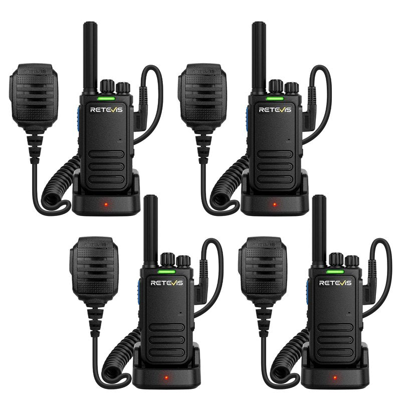 Retevis MateTalk B4 Walkie Talkies with Waterproof Shoulder Mic,2 Way Radio Noise Cancelling,Compact,USB-C Charging,Rugged Two Way Radios for Construction Site Workshop Electrician(4 Pack)