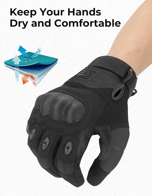 KEMIMOTO Tactical Gloves - Touchscreen Motorcycle Gloves with Hard Shell & Palm Padding | Perfect for Cycling, Paintball, and Hiking