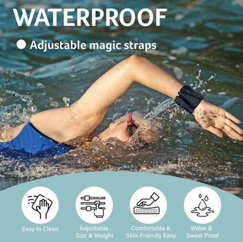 Adjustable Silicone Wrist & Ankle Weights-Set of 2(1 lb Each)-Comfortable & Stylish Arm Or Leg Weights For Women And Men-Ideal For Running, Walking, Yoga, Pilates, Barre, Home Workouts