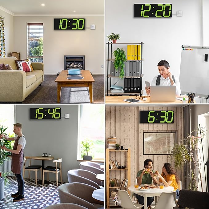 CHKOSDA LED Large Digital Wall Clock, Oversize Digital Clock