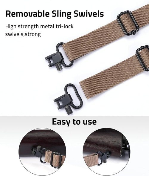 CVLIFE Rifle Sling - Adjustable Two Point Design with Wide Neoprene Padding & Metal Swivels