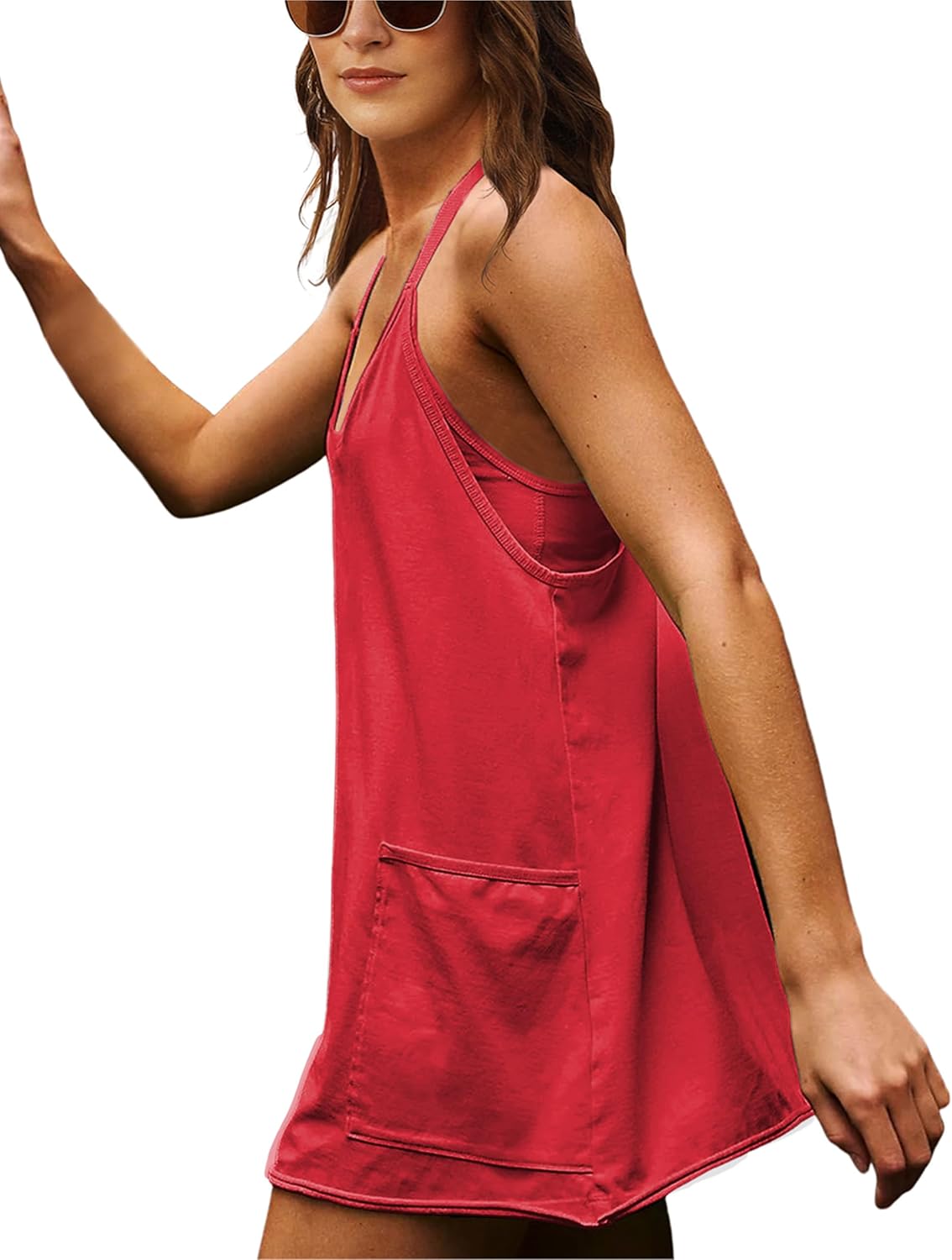 Skiennix Summer Dress - Women's Mini Romper with Built-In Shorts & Spaghetti Straps | Athletic Style