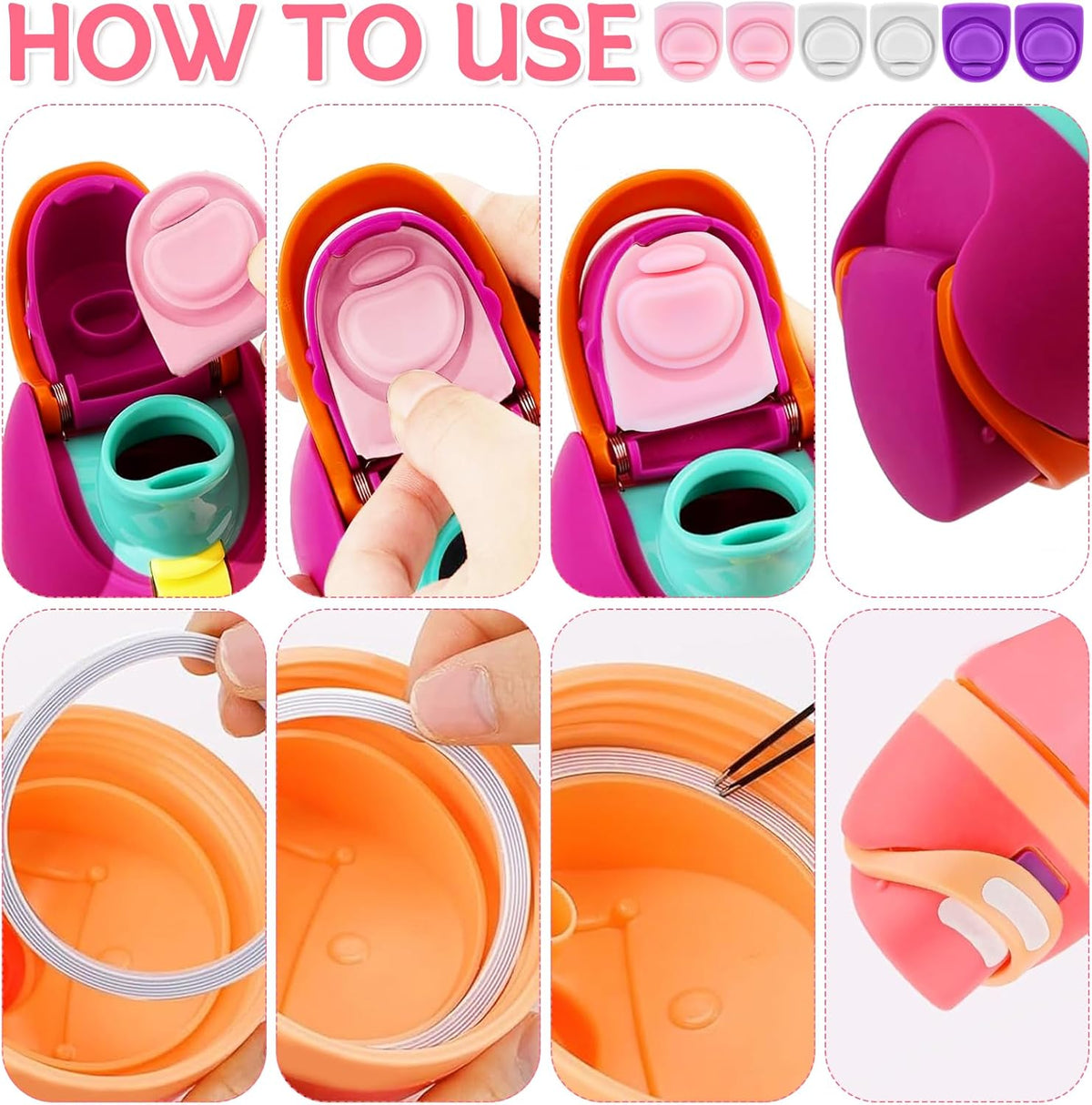 Owala Replacement Lid Rubber Seal Stopper - 6 Sets of O-Ring Gaskets for 16-40 oz Water Bottles