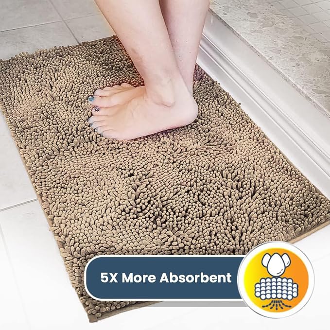Muddy Mat® | Super Water Absorbent Door Mat Indoor, Microfiber Quick Dry Chenille Entryway Rug, Slip Resistant Front Door Mat, Indoor Mats for Entryway, Machine Washable Pet Rug, Sand 20" x 30"