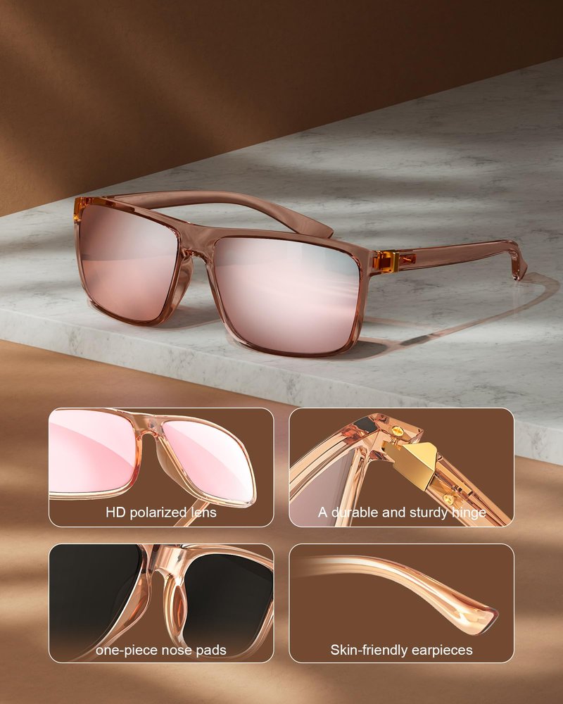 KALIYADI Womens-Sunglasses Polarized Sunglasses Womens: Retro Trendy Sun Glasses with UV400 Protection for Travel Driving