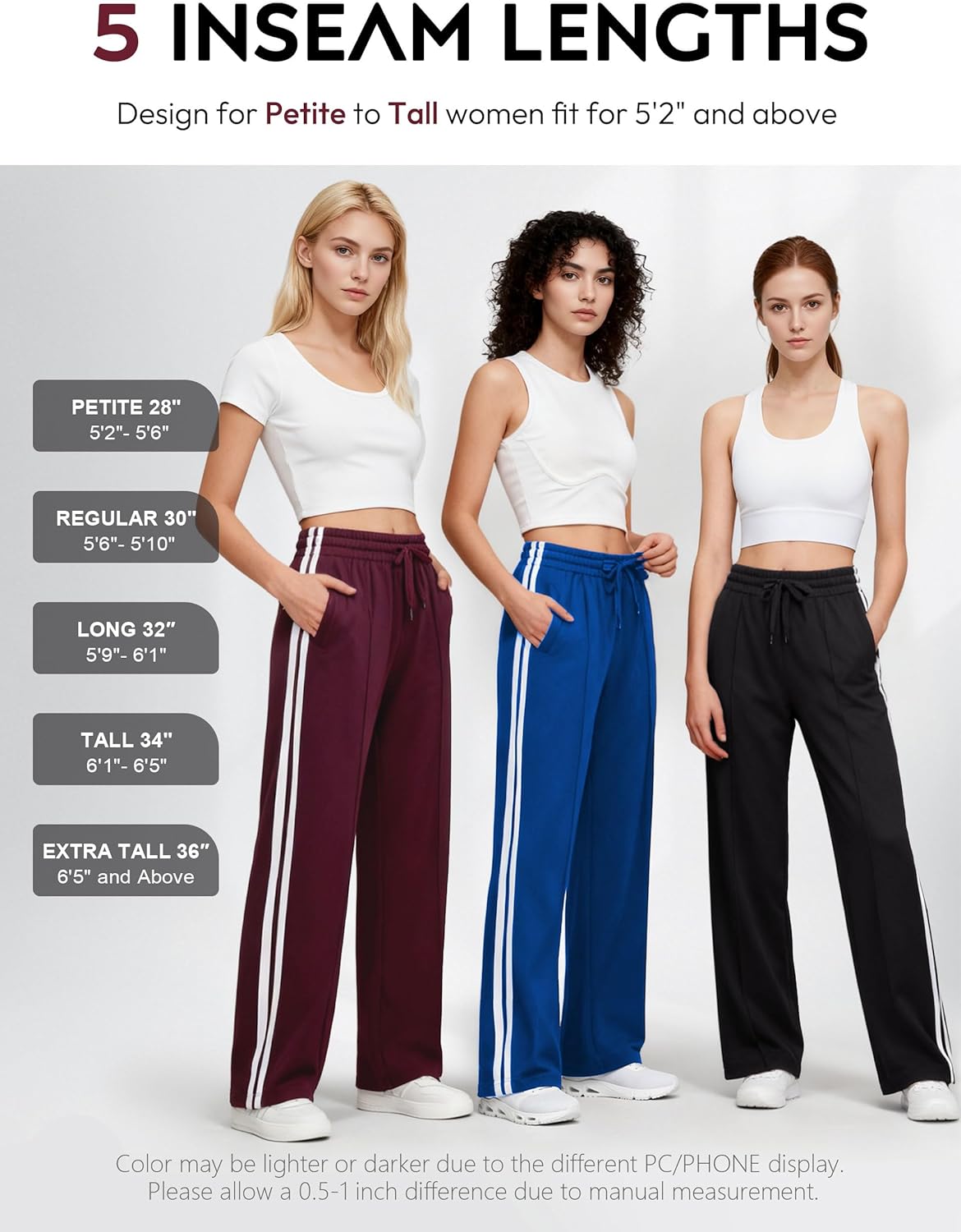 Tapata Women's Track Pants - Loose Straight Leg Jogging Sweatpants for Athletic Comfort | Multiple Inseam Sizes