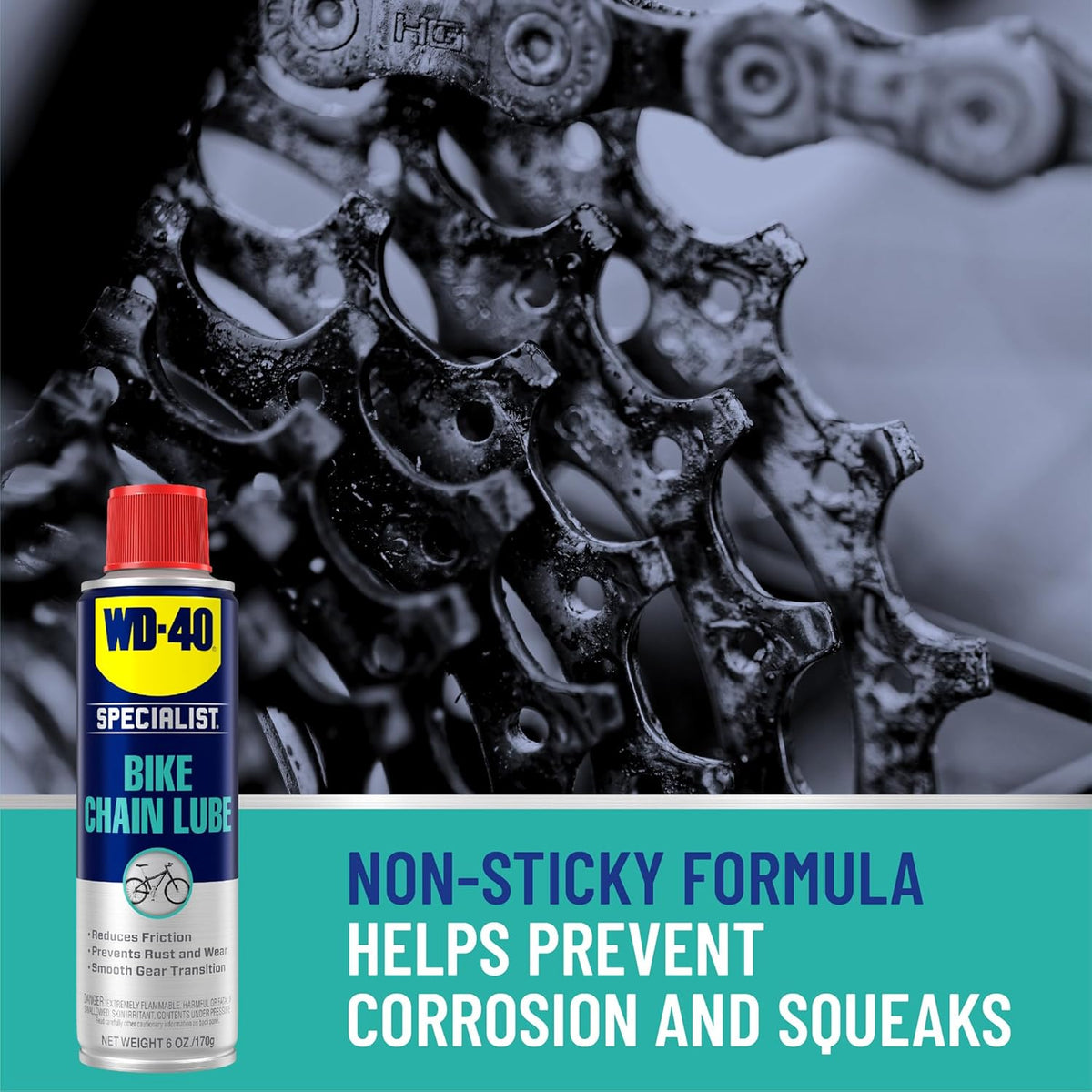 WD-40 Specialist Bike Chain Lube - High-Performance Lubrication for Smooth Riding | 6 OZ