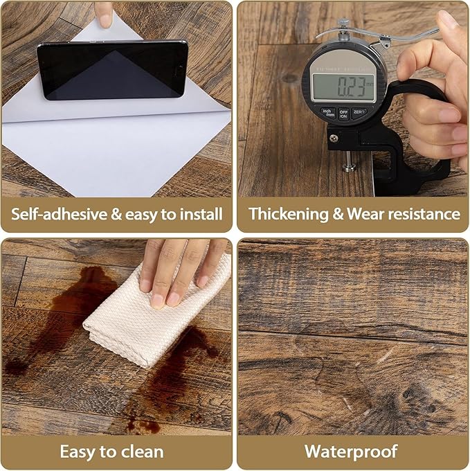 TANONE Wood Contact Paper Kitchen Peel and Stick Wallpaper, Self Adhesive