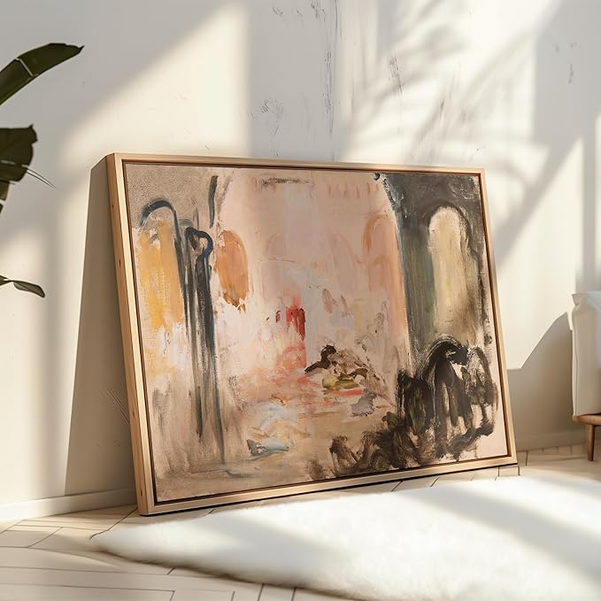 Poster Master Vintage Abstract Print - Retro City Landscape Poster - Modern Art - Moody Painting - Farmhouse Wall Design - Aesthetic Art - Great Living Room or Office Decor - 8x10 UNFRAMED Wall Art