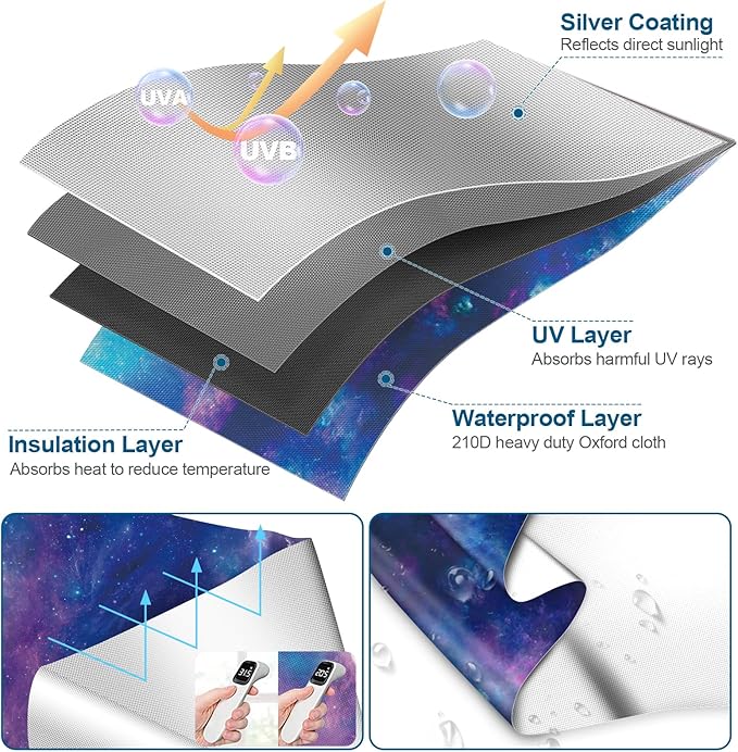 100% Blackout Curtains for Bedroom, Portable DIY Window Blinds, No Drill Window