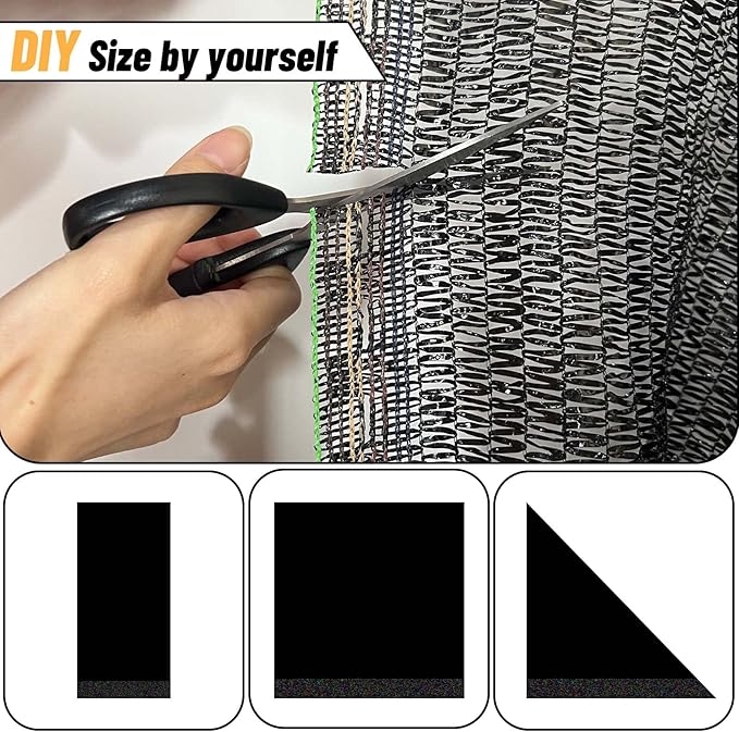 Cool Area 40% 10x20ft Sunblock Shade Cloth Cover Mesh UV Resistant Net for Garden Flower Plant Greenhouse, Black