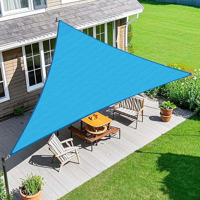 Amagenix Sun Shade Sail 17X17X17 Curved Edge Outdoor Shade Canopy Turquoise Mixed Breathable 95% UV Block Shade Cloth for Patio Garden Backyard (We Make Custom Size)