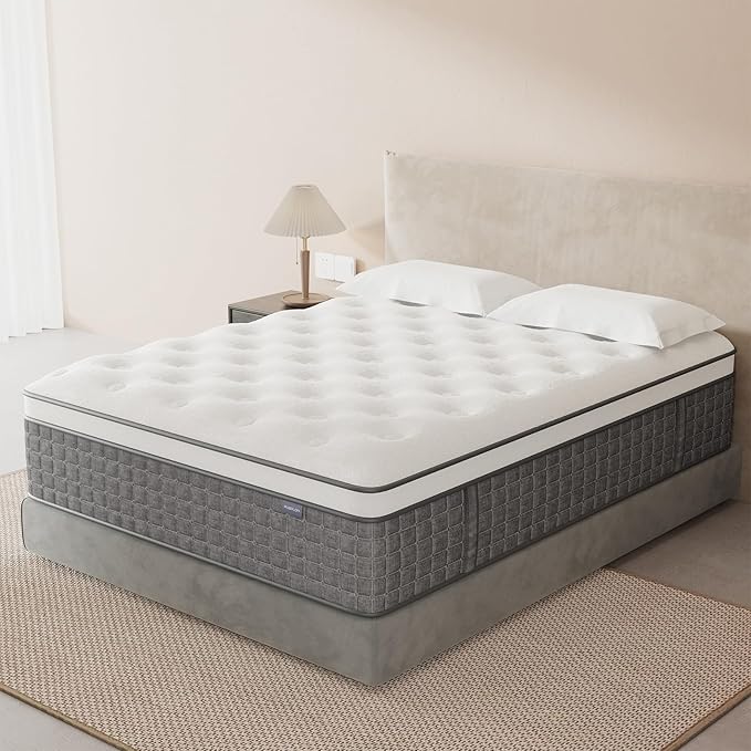 Mattress Full Size, Medium Firm 14 Inch Mattress with Extra Lumbar & Shoulder Support, Hybrid Mattresses with Gel Memory Foam Pain Relief - Fiberglass Free - No Odor - 365 Night Trial