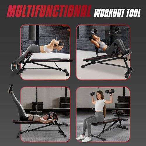 Yes4All Multi-Functional Workout Bench, Sit Up Bench, Weight Bench, Roman Chair & Back Extension for Core Training