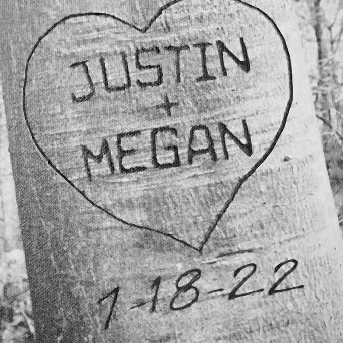 Let's Make Memories Personalized Canvas Wall Art For Couples - Engagement, Wedding, Newlyweds, Anniversary - Home Decor - Carved Heart B&W - Canvas - 11x14