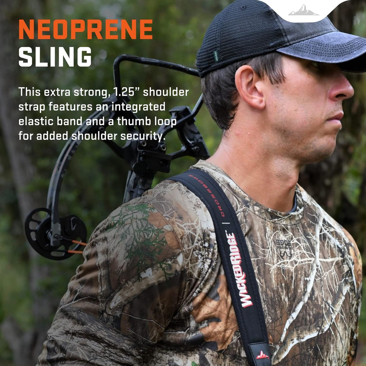 Wicked Ridge Neoprene Crossbow Sling - Adjustable 1.25” Shoulder Strap with Thumb Loop