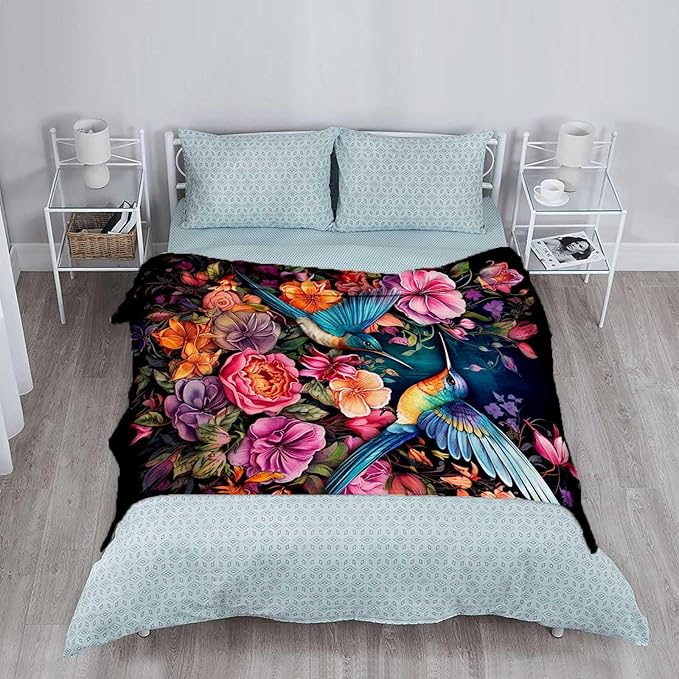 Firmiso Hummingbird Throw Blanket, Hummingbird Gifts for Women, Bird Blanket for Home Decor, Soft Lightweight Fleece, Washable No-Pilling, Single Sided, Hand/Machine Wash, 60x80 Inches