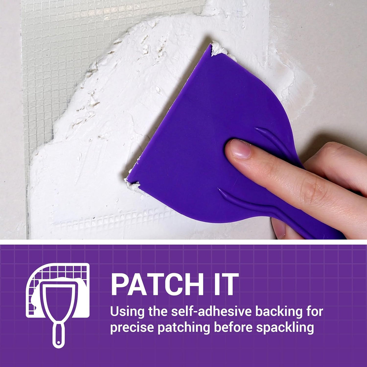 StrongPatch® 6 in. x 6 in. Flexible Self-Adhesive Wall Repair Patch (3-Pack) – Versatile, Cut-to-Fit, Easy Application for Holes, Cracks, and Corners