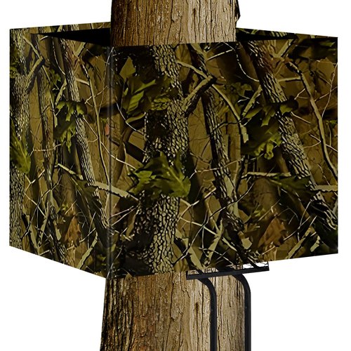 Cakmecwy Hunting Blinds, Deer Hunting Tree Stand Blind Cover, Universal Camo Tripod Deer Stand Accessories for Turkey, Elk, and Moose Hunting, Large Size with Silent Zips and 2 Pocket