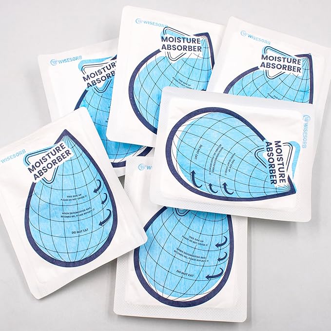 50 Gram 6 Packs Moisture Absorbers for Closet, Dehumidifier for Bedroom Dehumidifier Bags for Bathrooms, Basements, Rvs, Humidity Bags Humidity Packets Moisture Bags for Cars