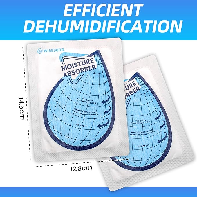 50 Gram 6 Packs Moisture Absorbers for Closet, Dehumidifier for Bedroom Dehumidifier Bags for Bathrooms, Basements, Rvs, Humidity Bags Humidity Packets Moisture Bags for Cars