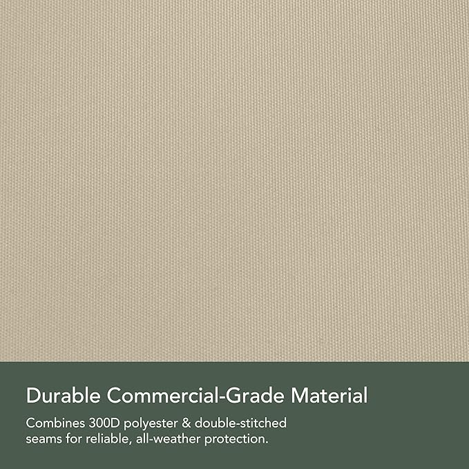 Covermates Elite Outdoor Patio Sofa Cover – Water-Resistant 300D Polyester, Double-Stitched Seams, Elastic Hem, Auto-Locking Drawcord & Mesh Vent for Moderate Weather, 62W x 32D x 34H, Khaki
