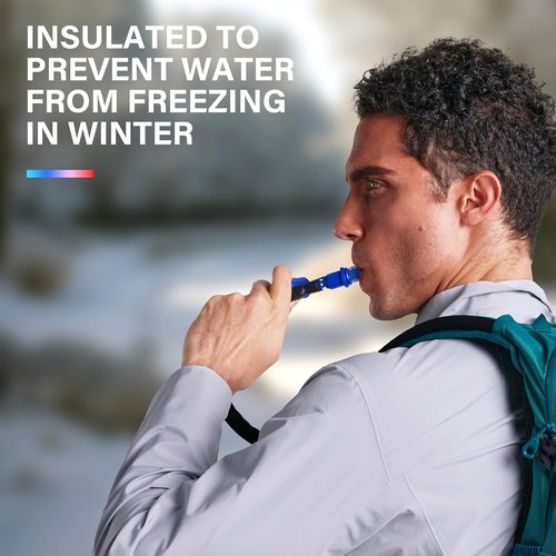 N NEVO RHINO Hydration Bladder 2L-3L with Bladder Insulator, Water Bladder for Hiking Backpack, Leakproof Water Pouch, BPA-Free Water Reservoir Hydration Pack for Hiking Running Camping Cycling Skiing
